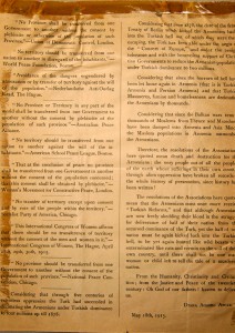 ''No Province shall be transferred from one Government to another without the consent by plebiscite or otherwise of population of such Province,'' May 1915.